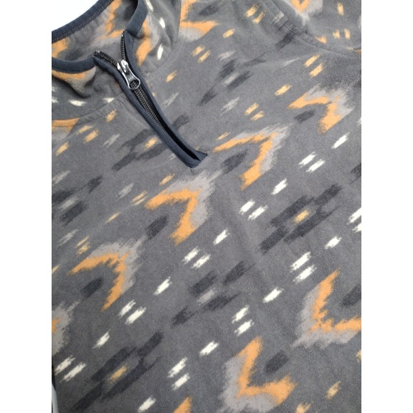 OshKosh Bgosh Boys Grey Orange Southwestern Ikat Fleece Quarter Zip Pullover 12 - Picture 2 of 3